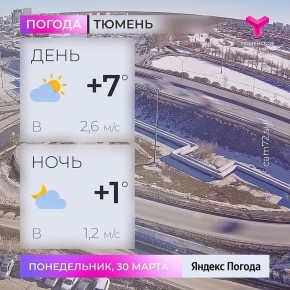 Днем малооблачно, столбики термометров покажут +7 °С. Ветер восточный 2,6 м/с