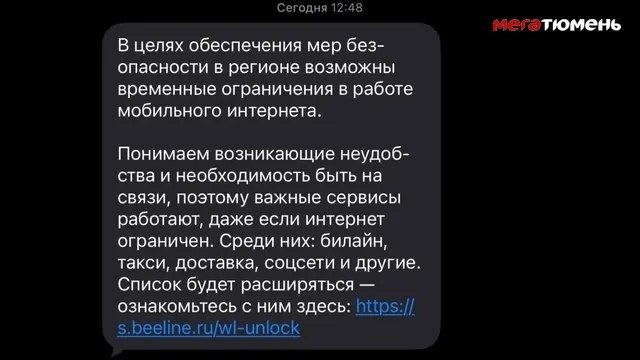 Тюменцев снова предупредили об ограничениях мобильного интернета
