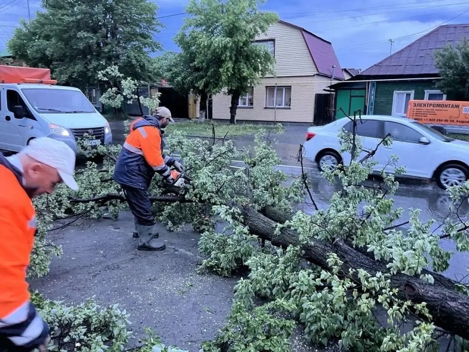 Накануне вечером после ураганного ветра и ливня на улицы Тюмени вышли коммунальщики Специалисты устраняют все последствия непогоды Накануне вечером после ураганного ветра и ливня на улицы Тюмени вышли коммунальщики Специалисты устраняют все последствия непогоды