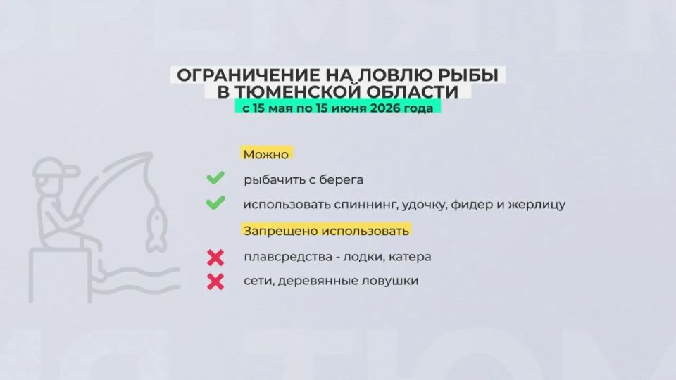 В Тюменской области с 15 мая по 15 июня действует запрет на ловлю рыбы в озерах