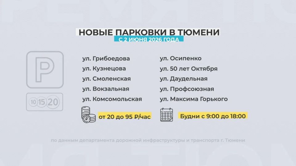 В Тюмени расширяют количество платных парковок