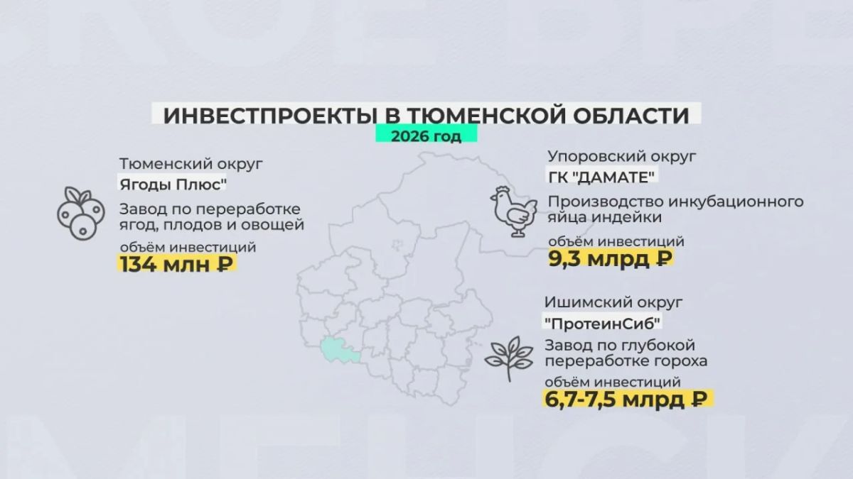 В 2025 году в Тюменской области реализовано 286 инвестпроектов, общий объем вложений составил почти 35 млрд рублей В 2025 году в Тюменской области реализовано 286 инвестпроектов, общий объем вложений составил почти 35 млрд рублей