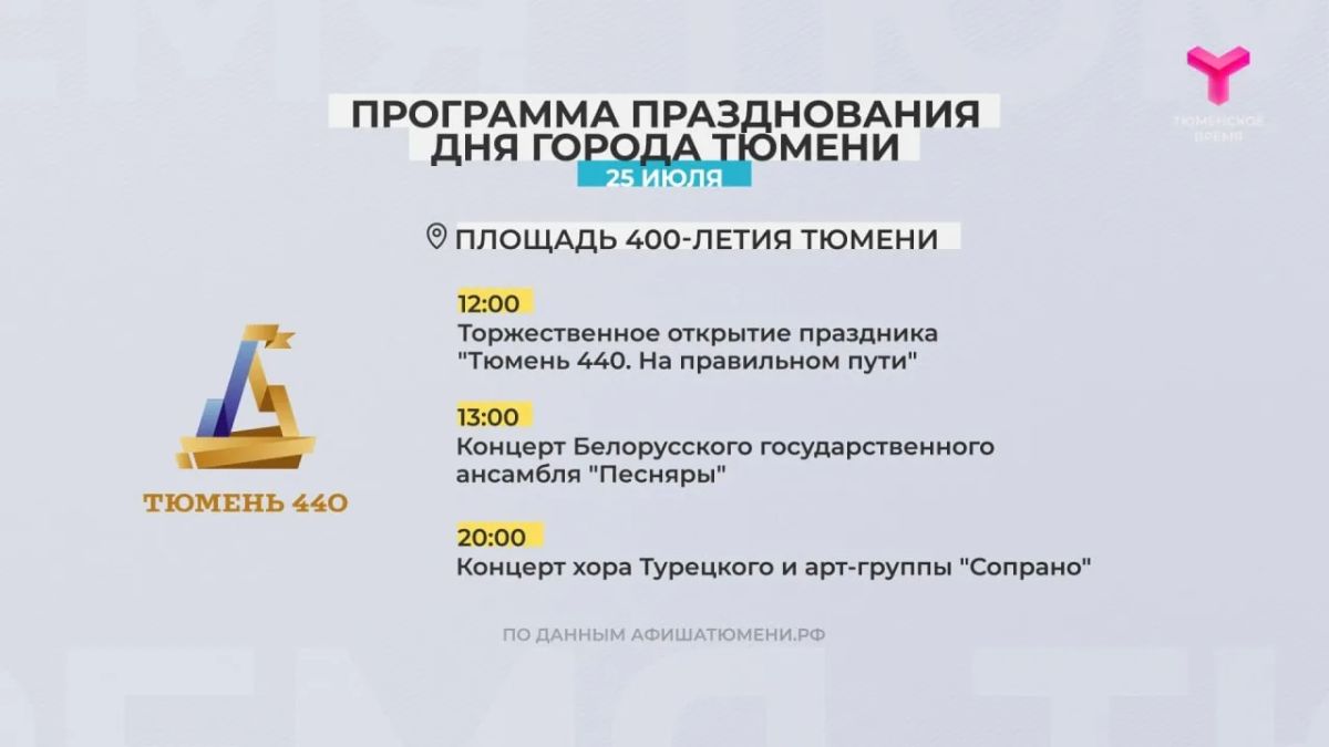 Афиша праздничных событий в День города