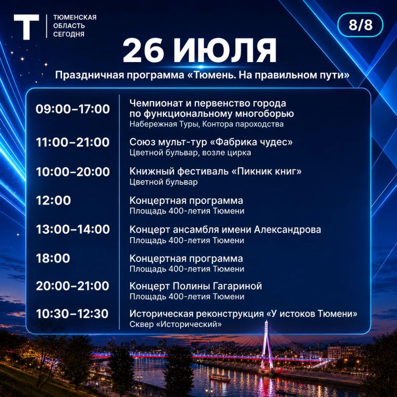 Тюмень отмечает 440 лет: программа на три дня Тюмень отмечает 440 лет: программа на три дня