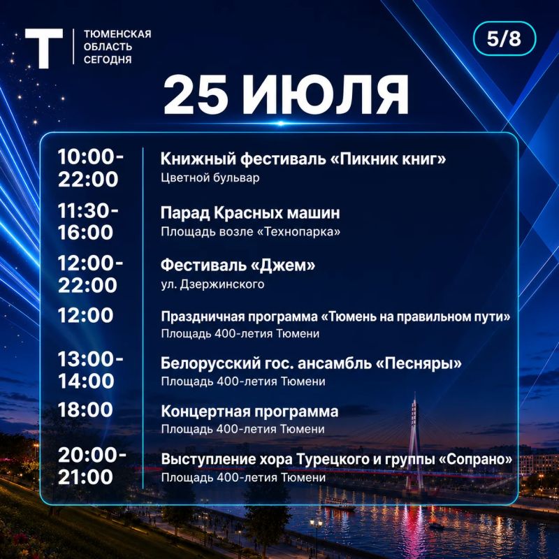Тюмень отмечает 440 лет: программа на три дня Тюмень отмечает 440 лет: программа на три дня