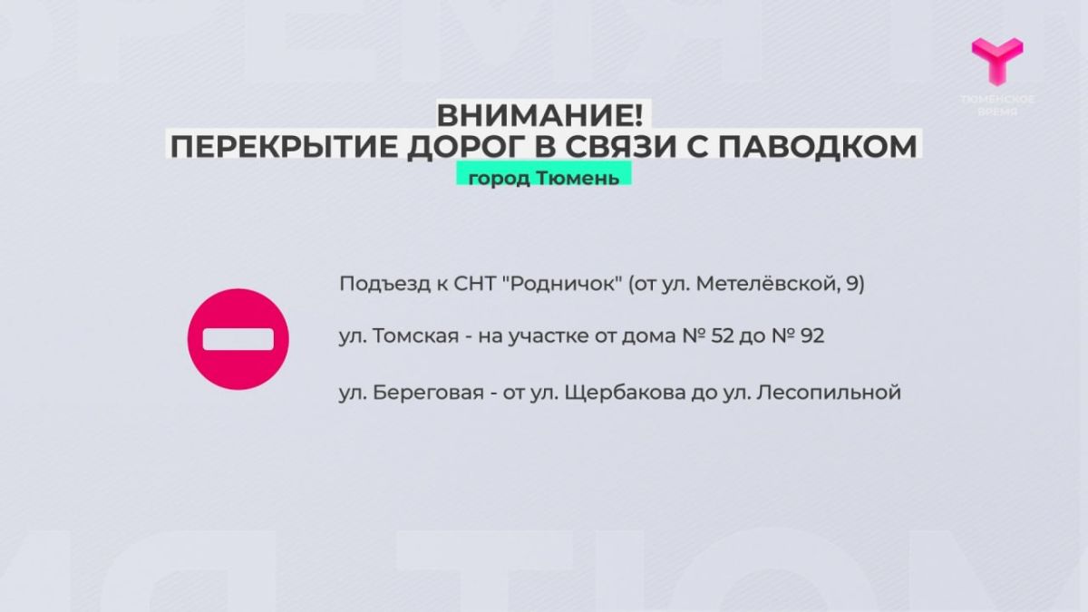 Из-за паводка перекрыто несколько участков дорог в Тюмени и округе