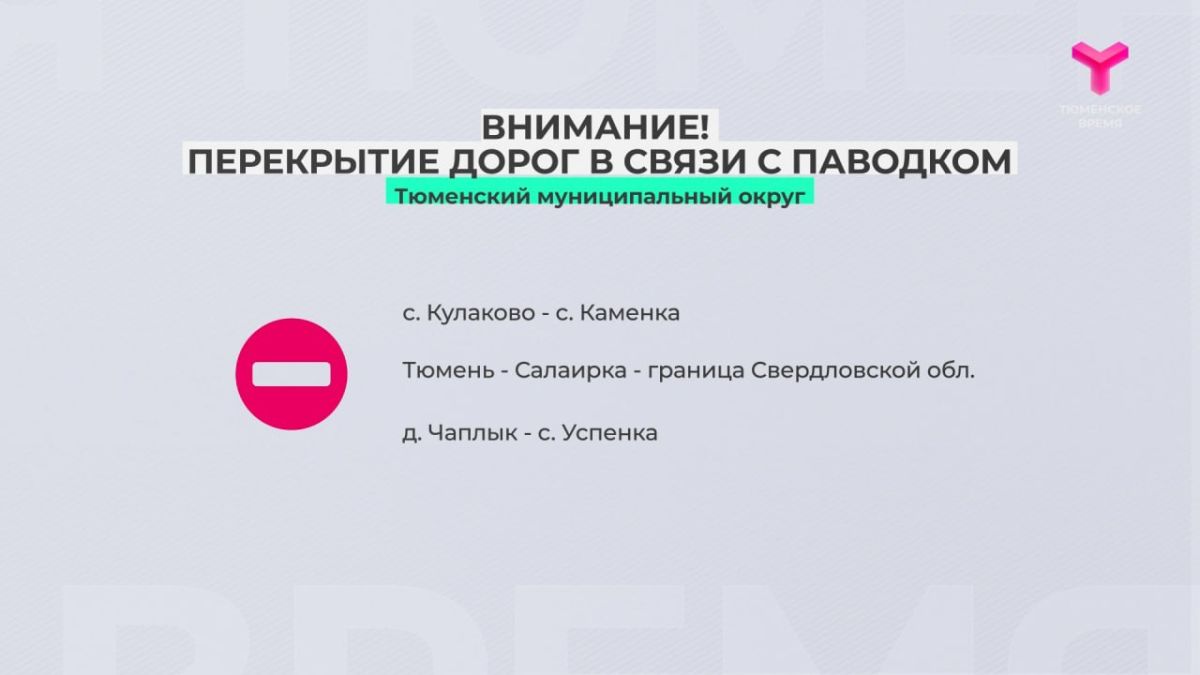 Из-за паводка перекрыто несколько участков дорог в Тюмени и округе Из-за паводка перекрыто несколько участков дорог в Тюмени и округе