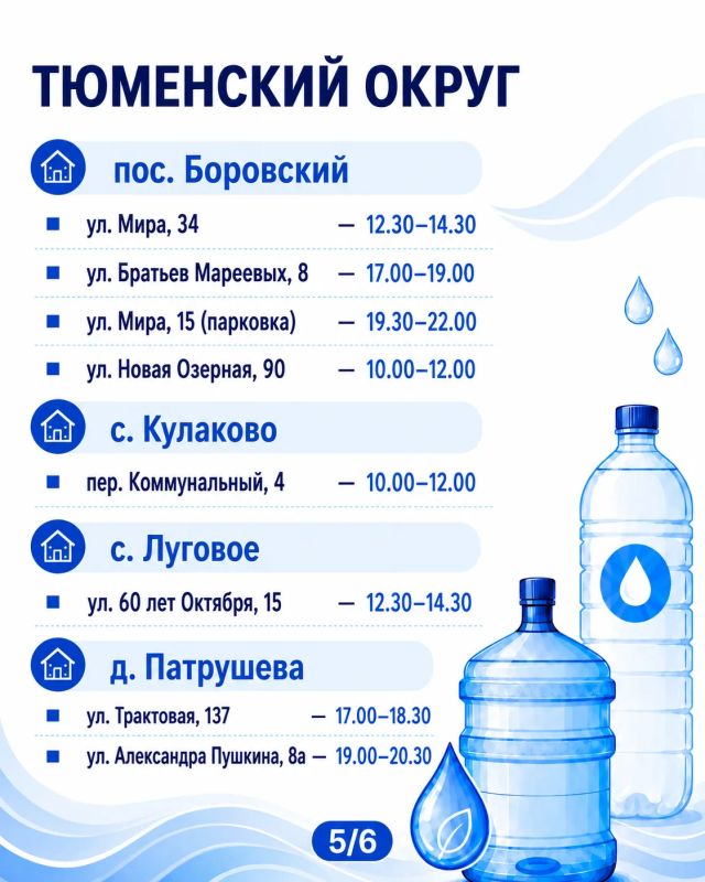 «Чистая вода»: график работы передвижных пунктов набора воды на 5 августа «Чистая вода»: график работы передвижных пунктов набора воды на 5 августа