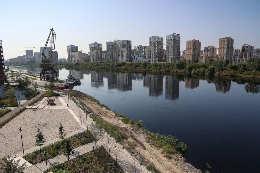Река Тура в Тюмени продолжает отступать