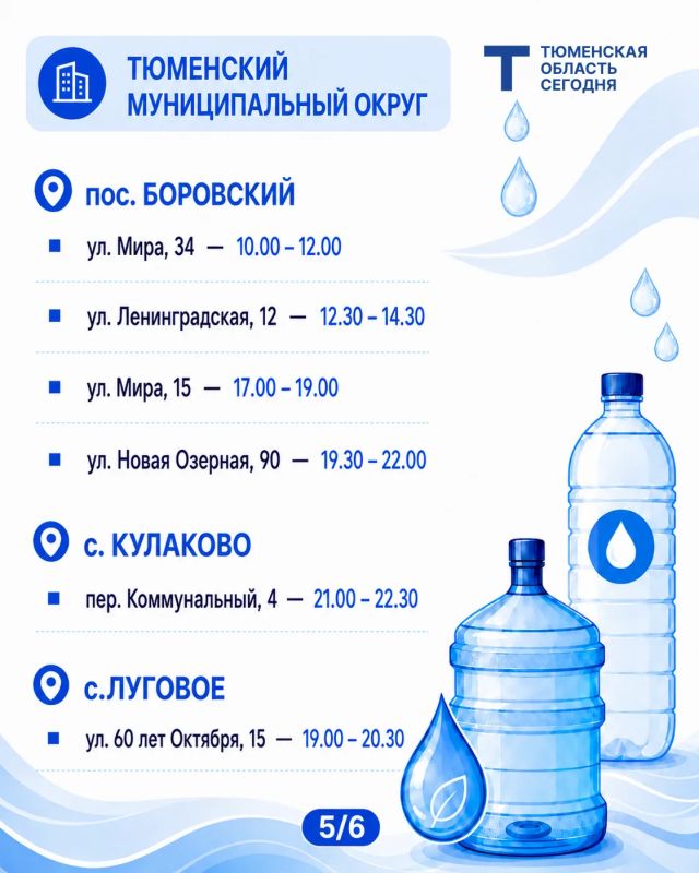 «Чистая вода»: график работы передвижных пунктов набора воды на 8 августа «Чистая вода»: график работы передвижных пунктов набора воды на 8 августа