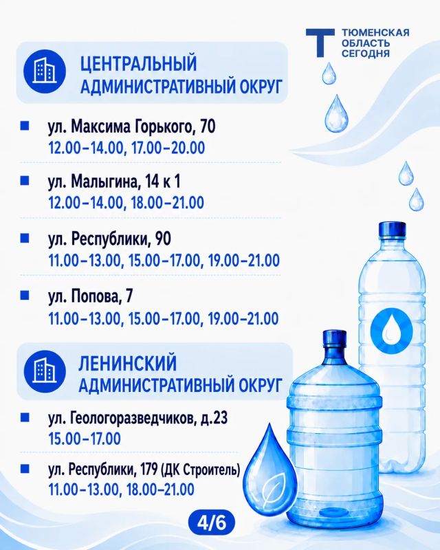 «Чистая вода»: график работы передвижных пунктов набора воды на 9 августа «Чистая вода»: график работы передвижных пунктов набора воды на 9 августа