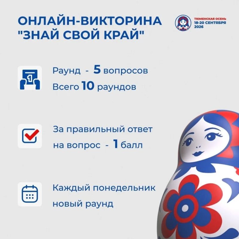 В Тюмени, Тобольске и Тюменском округе проходит онлайн-викторина «Знай свой край!» В Тюмени, Тобольске и Тюменском округе проходит онлайн-викторина «Знай свой край!»