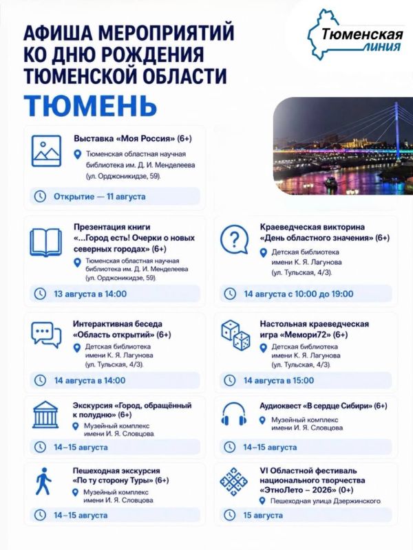14 августа Тюменская область отметит 82-ю годовщину со дня образования!