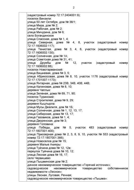 Еще больше адресов включили в список зон ЧС в Тюменском округе Еще больше адресов включили в список зон ЧС в Тюменском округе