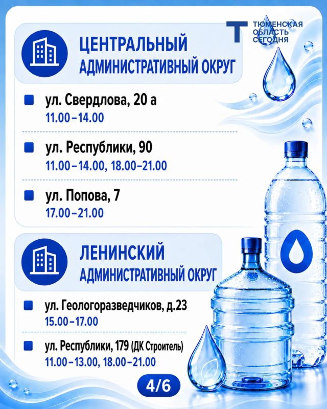 «Чистая вода»: график работы передвижных пунктов набора воды на 22 августа «Чистая вода»: график работы передвижных пунктов набора воды на 22 августа