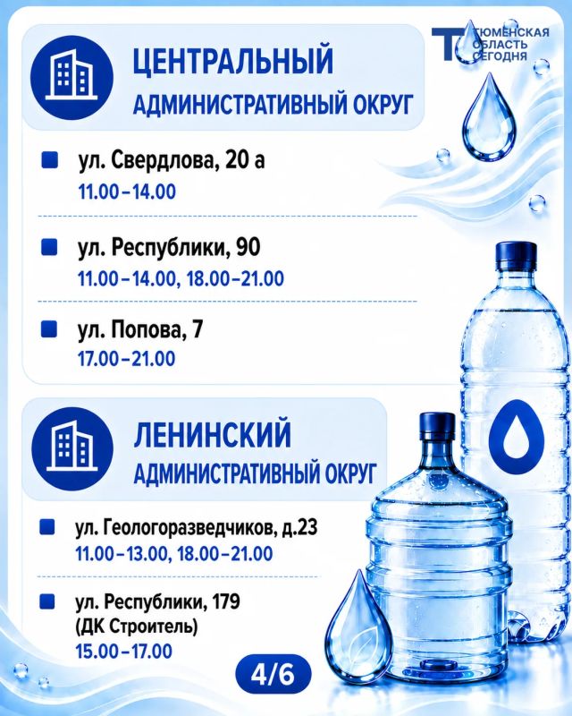 «Чистая вода»: график работы передвижных пунктов набора воды на 27 августа «Чистая вода»: график работы передвижных пунктов набора воды на 27 августа