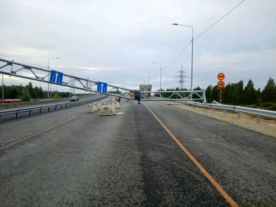 Ограничено движение транспорта на 40-м километре трассы Тюмень – Омск по направлению в сторону Тюмени