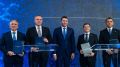Соглашение о развитии Нефтегазового кластера подписали губернатор Тюменской области Александр Моор, главы ХМАО-Югры и ЯНАО Руслан Кухарук и Дмитрий Артюхов в присутствии главы Минпромторгра Антона Алиханова