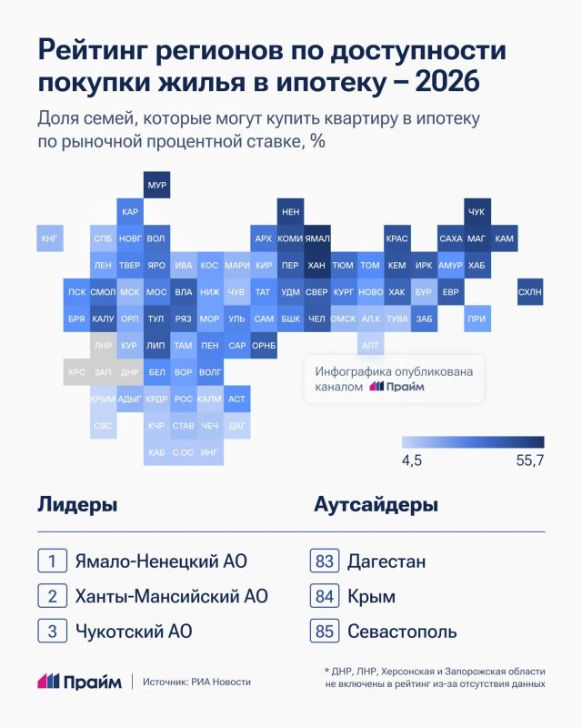 Где в России ипотека доступнее всего