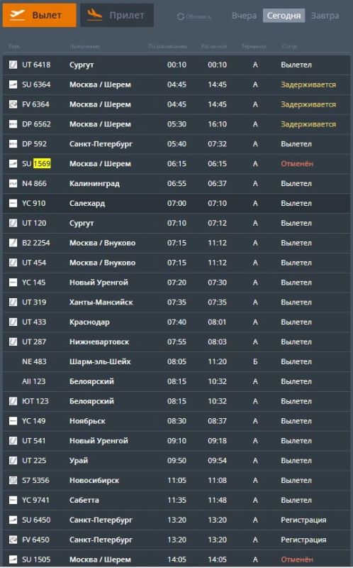 В Рощино задерживается отправление и прибытие нескольких рейсов в Москву