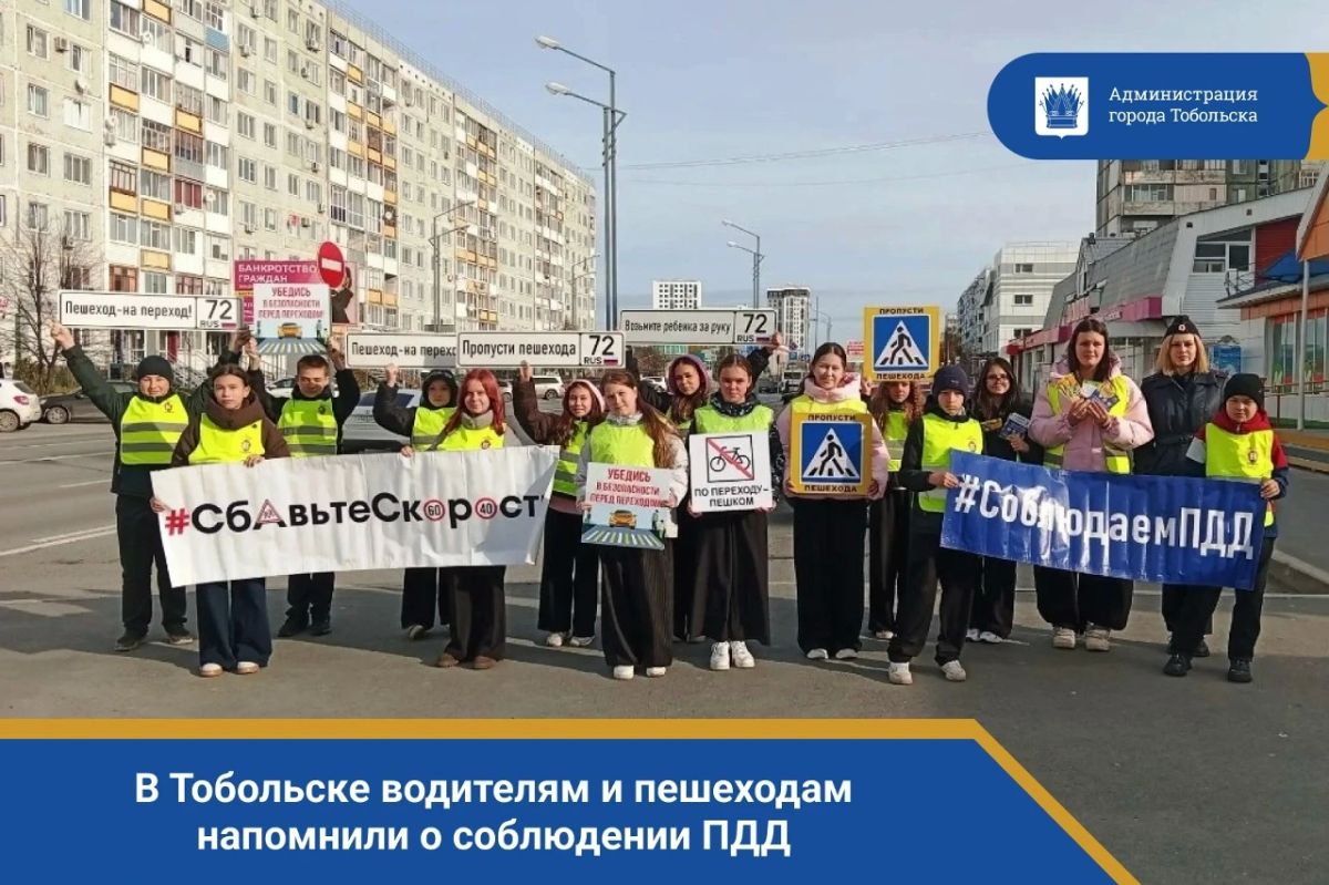 В Тобольске водителям и пешеходам напомнили о соблюдении ПДД